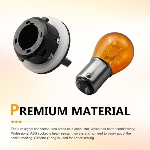 2PCS Front Turn Signal Light Sockets & Bulbs Kit, Headlight Turn Signal Lamp Holder witn Bulbs, Replace# 92166-3K000 Compatible with Kia Soul, Elantra, Accent, Hyundai Sonata (Yellow) in Saudi Arabia