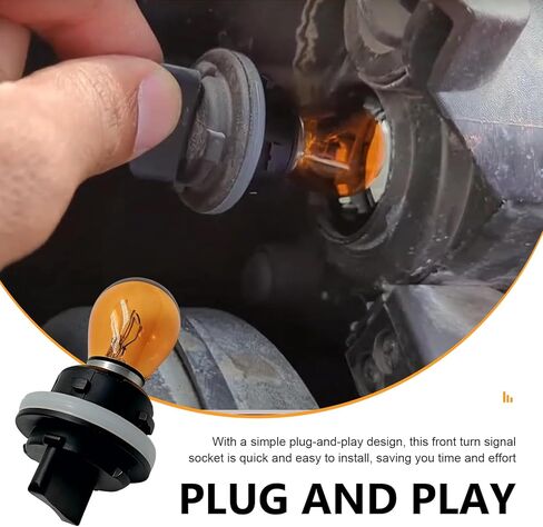2PCS Front Turn Signal Light Sockets & Bulbs Kit, Headlight Turn Signal Lamp Holder witn Bulbs, Replace# 92166-3K000 Compatible with Kia Soul, Elantra, Accent, Hyundai Sonata (Yellow) in Saudi Arabia