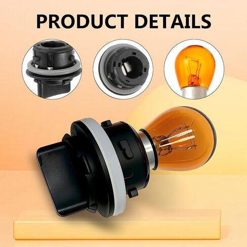 2PCS Front Turn Signal Light Sockets & Bulbs Kit, Headlight Turn Signal Lamp Holder witn Bulbs, Replace# 92166-3K000 Compatible with Kia Soul, Elantra, Accent, Hyundai Sonata (Yellow) in Saudi Arabia