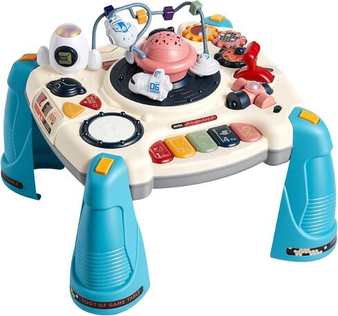 VEVOR Baby DJ Playset for Toddlers 1-3, Educational Musical Table Toys with 133 Sound Sources, Recording and LED DJ Turntable, Baby Activity Table for Birthday, Gift for Kids Aged 6+ Months in Kuwait