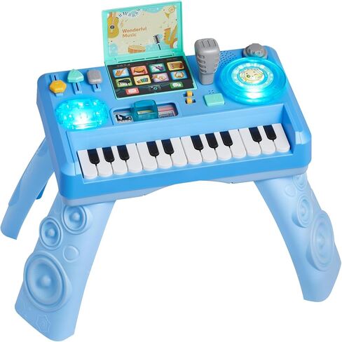 VEVOR Baby DJ Playset for Toddlers 1-3, Educational Musical Table Toys with 133 Sound Sources, Recording and LED DJ Turntable, Baby Activity Table for Birthday, Gift for Kids Aged 6+ Months in Kuwait