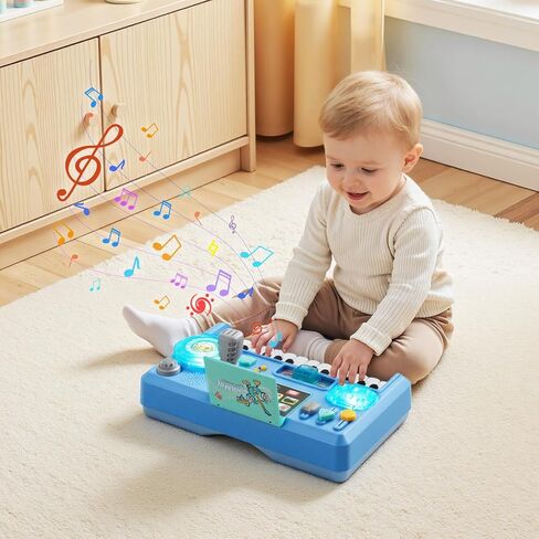 VEVOR Baby DJ Playset for Toddlers 1-3, Educational Musical Table Toys with 133 Sound Sources, Recording and LED DJ Turntable, Baby Activity Table for Birthday, Gift for Kids Aged 6+ Months in Kuwait