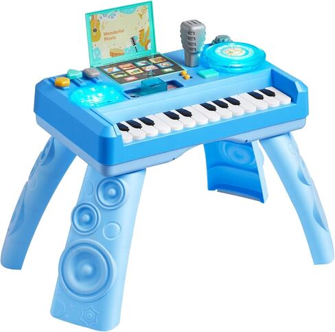 VEVOR Baby DJ Playset for Toddlers 1-3, Educational Musical Table Toys with 133 Sound Sources, Recording and LED DJ Turntable, Baby Activity Table for Birthday, Gift for Kids Aged 6+ Months in Kuwait