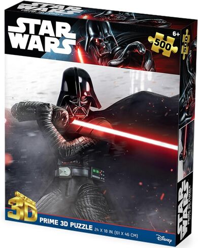 Prime 3D Mandalorian Star Wars Puzzle – 500 Piece 3D Lenticular Jigsaw for Adults & Kids, 24"x18" Motion Activity, Official Licensed Disney Gift in Saudi Arabia