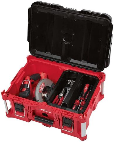 Suitable for Milwaukee 48-22-8425 10 lb (about 45.4 kg) polymer packaging large toolbox length 22 inches (about 56.1 cm). WIDTH 16.3 INCHES (APPROX. 40.9 CM), HEIGHT 11.5 INCHES (APPROX. 2 in Saudi Arabia