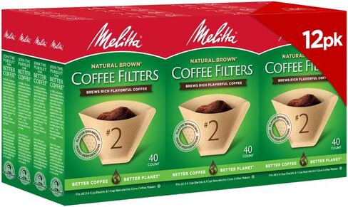 Melitta #2 Cone Coffee Filters, Unbleached Natural Brown, 100 Count (Pack of 3) 300 Total Filters Count - Packaging May Vary in Saudi Arabia
