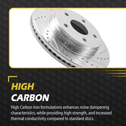 Front for 2009-2019 Toyota Corolla Brake Rotors,for 2009-2014 Toyota Matrix, 2009-2010 Pontiac Vibe, 2008-2014 xD Drilled Slotted disc Brakes Vented Left Right Side Replacement 31505 in Saudi Arabia