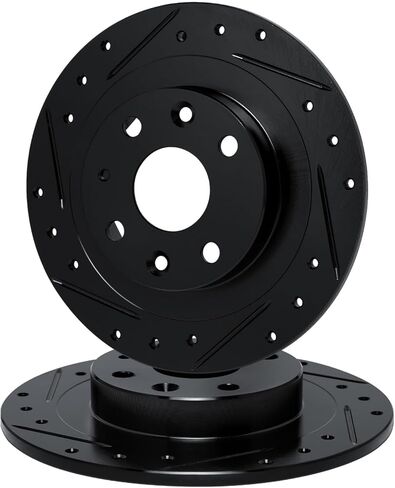R1 Concepts Rear Brake Rotors For 2002-2015 Mini Cooper| Drilled Slotted Disc Brake Rotors| Brakes and Rotors Brakes and Rotors in Kuwait