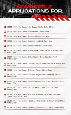 R1 Concepts Rear Brake Rotors For 2002-2015 Mini Cooper| Drilled Slotted Disc Brake Rotors| Brakes and Rotors Brakes and Rotors in Kuwait