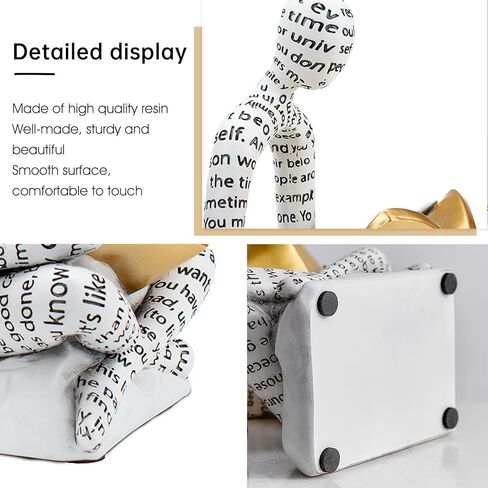 Bookends for Shelves, Decorative Book Ends, Heavy Duty Book Stoppers, Thinker Statue Decor, Modern Home Office Decoration Bookshelf Accessories in Saudi Arabia