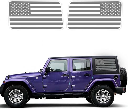 American Flag Decal Sticker for Jeep Wrangler JL JLU 4-Door 2018-2024 2025 2026 | Precut Vinyl USA Flag Stickers |Rear Exterior Window Decal Accessories (Matte Black) in Saudi Arabia