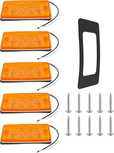 Amber Cab Roof Top Marker Lights Fit for Freightliner Century Columbia FLD Series Heavy Duty Trucks, 6LED Waterproof Top Lights Replace 22-51942-000 2251942000 22 51942 000, 5Pcs in Saudi Arabia