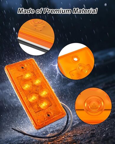 Amber Cab Roof Top Marker Lights Fit for Freightliner Century Columbia FLD Series Heavy Duty Trucks, 6LED Waterproof Top Lights Replace 22-51942-000 2251942000 22 51942 000, 5Pcs in Saudi Arabia