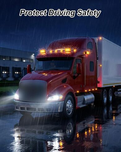 Amber Cab Roof Top Marker Lights Fit for Freightliner Century Columbia FLD Series Heavy Duty Trucks, 6LED Waterproof Top Lights Replace 22-51942-000 2251942000 22 51942 000, 5Pcs in Saudi Arabia