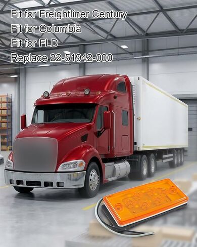 Amber Cab Roof Top Marker Lights Fit for Freightliner Century Columbia FLD Series Heavy Duty Trucks, 6LED Waterproof Top Lights Replace 22-51942-000 2251942000 22 51942 000, 5Pcs in Saudi Arabia