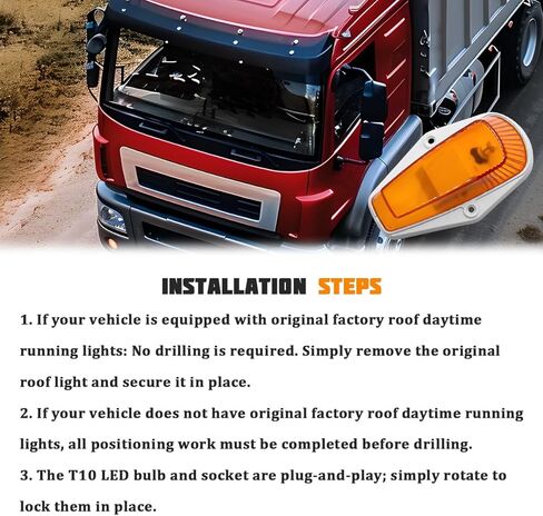 5PCS Truck LED Cab Marker Light, 12V Front Top Roof Running Lamp Assembly, Bright Top Clearance Signal Running Light, Compatible with F150 F250 F350 Super Duty Pickup Trucks in Kuwait
