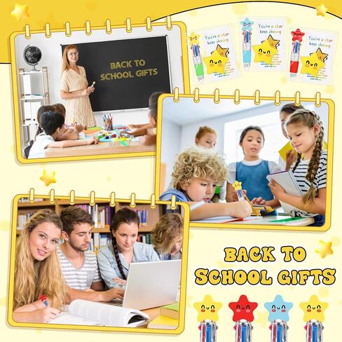 TaoBary 30 Sets End of Year Gifts for Student Star Motivational Support 4-in-1 Multicolor Ballpoint Pen Squeeze Mini Stress Balls Gift Bulk Inspirational Card for Graduation Party Favor Office in Kuwait