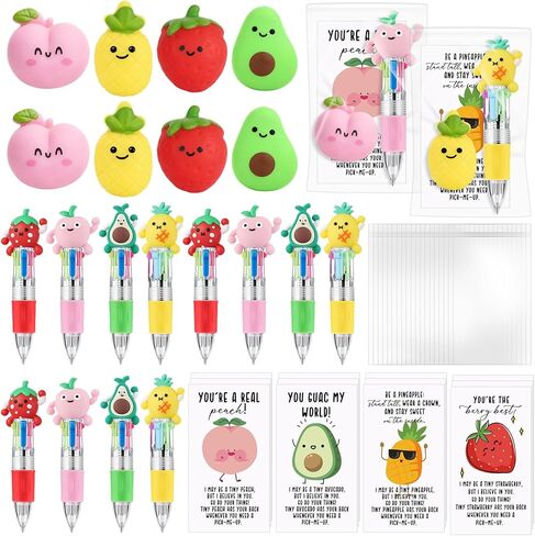 TaoBary 30 Sets End of Year Gifts for Student Star Motivational Support 4-in-1 Multicolor Ballpoint Pen Squeeze Mini Stress Balls Gift Bulk Inspirational Card for Graduation Party Favor Office in Kuwait