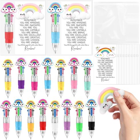 TaoBary 30 Sets End of Year Gifts for Student Star Motivational Support 4-in-1 Multicolor Ballpoint Pen Squeeze Mini Stress Balls Gift Bulk Inspirational Card for Graduation Party Favor Office in Kuwait