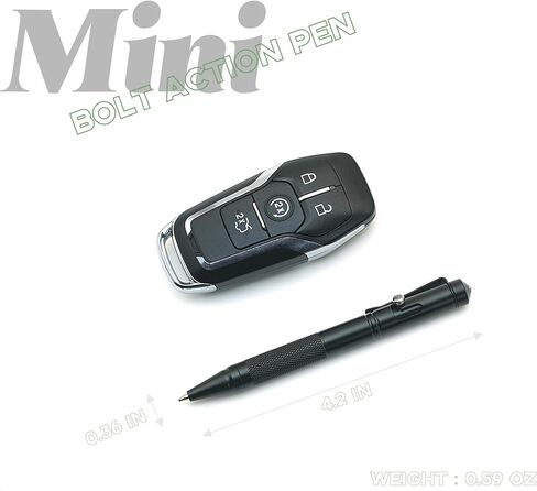 Mini Bolt Action Pen, Ultra-Portable EDC Pen for Smooth Writing & Fidget Fun, CNC Aluminum Pocket Pen with 360° Adjustable Clip, Includes 2 Spare Refills & Gift Pouch (Black) in Saudi Arabia