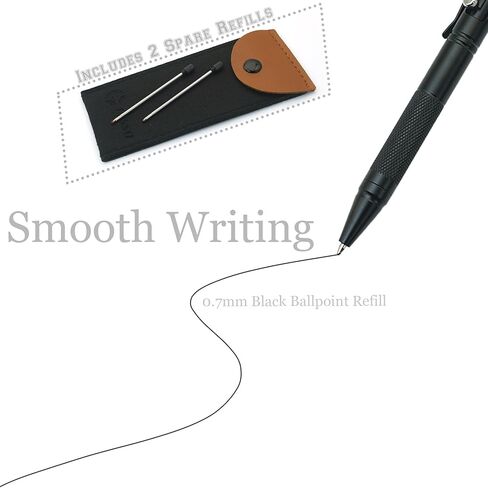 Mini Bolt Action Pen, Ultra-Portable EDC Pen for Smooth Writing & Fidget Fun, CNC Aluminum Pocket Pen with 360° Adjustable Clip, Includes 2 Spare Refills & Gift Pouch (Black) in Saudi Arabia
