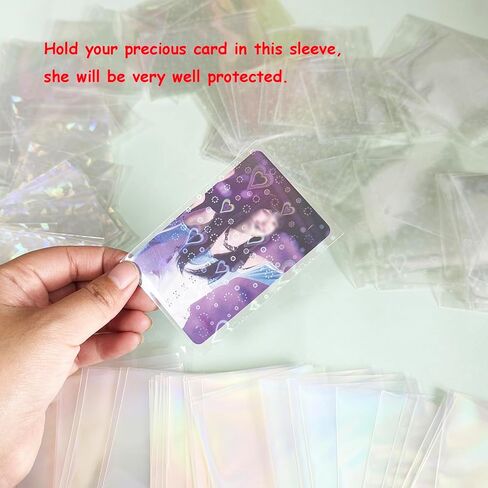 600 Pcs Kpop Photocard Sleeves Laser Flashing Holographic Card Sleeves Trading Card Protector for Photocard Mini Polaroid Kpop Photo Cards (12Styles) in Saudi Arabia