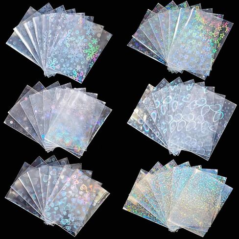 600 Pcs Kpop Photocard Sleeves Laser Flashing Holographic Card Sleeves Trading Card Protector for Photocard Mini Polaroid Kpop Photo Cards (12Styles) in Saudi Arabia