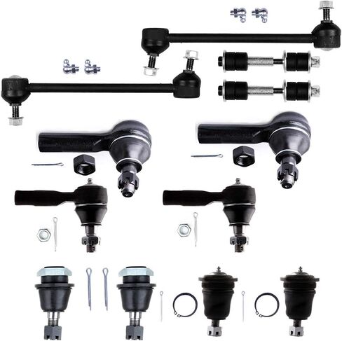 12pcs Outer Inner Tie Rod Ends Lower Ball Joints Front Sway Bar Links Upper Ball Joints Rear Sway Bar End Links Kit Fit for 2001-2004 for Nissan Frontier 2000-2004 for Nissan Xterra in Saudi Arabia
