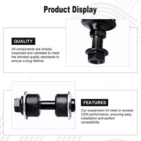 12pcs Outer Inner Tie Rod Ends Lower Ball Joints Front Sway Bar Links Upper Ball Joints Rear Sway Bar End Links Kit Fit for 2001-2004 for Nissan Frontier 2000-2004 for Nissan Xterra in Saudi Arabia