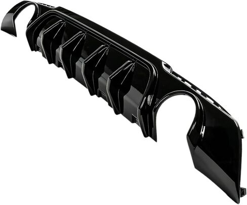 Rear Bumper Diffuser Lip for 2015-2023 Chrysler 300 - Shark-Fin Style Gloss Black ABS Valance with Dual Round Exhaust Cutouts, Direct Replacement, Easy Installation in Saudi Arabia