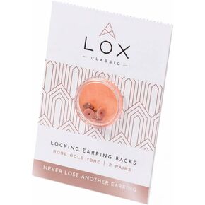حلقات ظهر آمنة للسيدات من LOX - لجميع أنواع الأقراط - سهلة التعديل، لا تسبب الحساسية، آمنة وسهلة الاستخدام - زوجان (ذهبي وردي) in Kuwait