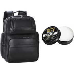 TIDING Genuine Leather Business Travel Backpack for Men & Mink Oil Leather Conditioner Cleaner for Bags, Purses, Shoes, Boots and Couches in Kuwait