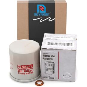 Engine Oil Filter 15208-65F0E with Oil Drain Plug Gasket 11026-JA00A – Genuine OEM Replacement Oil Change Service Kit for Nissan/Infiniti Select Models in Saudi Arabia