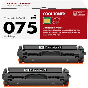 خرطوشة حبر سوداء 075 075H LBP646Cdw MF665CDW MF663Cdw بديلة متوافقة لطابعة Canon 075 Black ImageCLASS MF660c MF662CDW LBP647Cdw LBP640c حبر عالي الإنتاجية (عبوة من قطعتين) in Kuwait