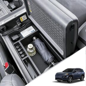 2026 RAV 4 Flip-up Center Console Organizer Compatible with Toyota 2026 RAV 4 XSE GR Sport Hybrid Limited XLE Woodland Interior Accessories, Armrest Storage Box Insert Tray Black in Saudi Arabia