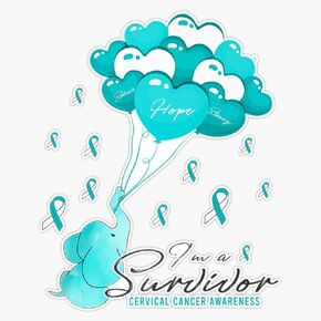 Magnet Hope Strong I'm Survivor Elephant Cervical Cancer Awareness Magnetic Vinyl Sticker 5" in Kuwait