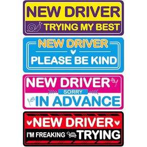 4 Pcs New Driver Magnet,Student Driver Magnet for Car, Sticker,Bumper Stickers,New Driver Sticker for Car for Beginners Student Car Drivers Learner Driver Decor Gift in Saudi Arabia