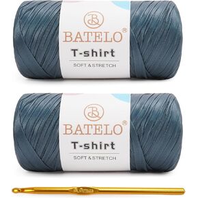 2 Pack Leather T-Shirt Yarn for Beginner Crochet Bags/Basket/Coaster, 400g/144yds High Elastic Thick Polyester Fabric (7# Dark Green) in Saudi Arabia