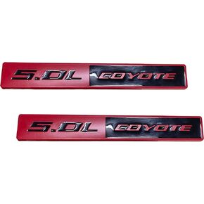 2PC 5.0L Coyote Emblem Decal Car Engine Letters Decal Plating Badge 3D Metal Style Fit for F150 5.0L Engine Truck Red Black in Kuwait