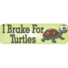 ملصق فينيل من ستيكر توك I Brake for Turtles، مقاس 10 بوصات في 3 بوصات in Kuwait