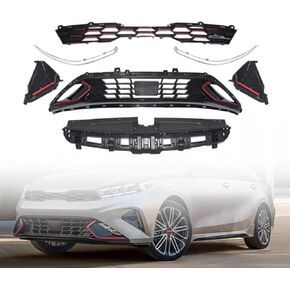 MGWILL Forte GT Front Upper Grille Lower Grill & Bumper Trim Compatible with 2022 2023 2024 Kia Forte GT W/Fog Light Cover & Radiator Cover in Saudi Arabia