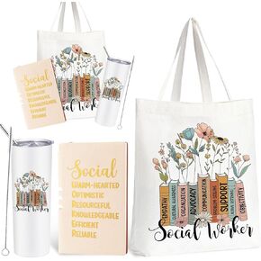 Fuutreo 3 Pcs Occupational Therapist Appreciation Gifts for Women, 20 oz Stainless Steel Tumbler Cup with Lid Canvas Tote Bag Leather Journal Thank You Gifts for OT Occupational Therapist Week in Kuwait