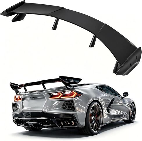 Rear Trunk Spoiler Compatible with 2020-2025 Chevy Corvette C8 Stingray Z51 ZR1, ABS Plastic Rear Wing Bolt-On + 3M Tape Aero Replacement Body Kit Gloss Black in Saudi Arabia