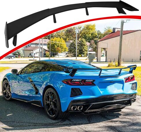 Rear Trunk Spoiler Compatible with 2020-2025 Chevy Corvette C8 Stingray Z51 ZR1, ABS Plastic Rear Wing Bolt-On + 3M Tape Aero Replacement Body Kit Gloss Black in Saudi Arabia