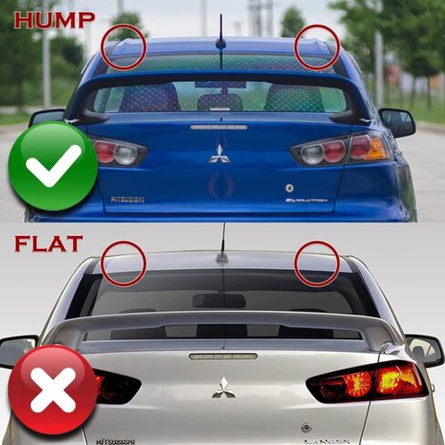 Q1-TECH, Carbon Fiber Rear Roof Diffuser Spoiler Wing 6 Shark Fin Compatible with 2008-2015 Mitsubishi Lancer Evolution 10 / GSR MR RS, Real Carbon Fiber, Shark Fin Roof Spoiler Wing w/Antenna Base in Kuwait