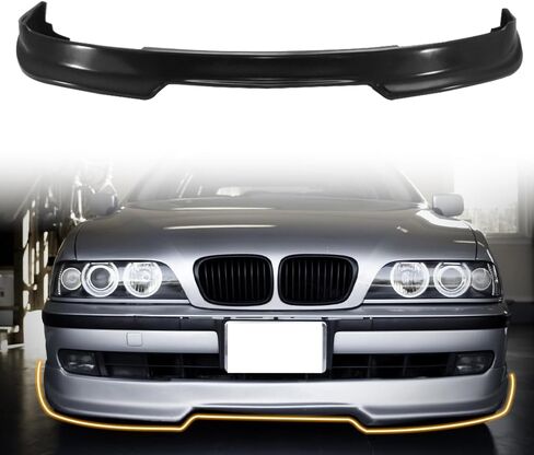 سبويلر الشفة الأمامي، متوافق مع 1997-2000 BMW E39 5-Series، PU Black A Style Add-on Front Splitter Air Dam Chin Protector in Kuwait