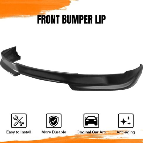 سبويلر الشفة الأمامي، متوافق مع 1997-2000 BMW E39 5-Series، PU Black A Style Add-on Front Splitter Air Dam Chin Protector in Kuwait