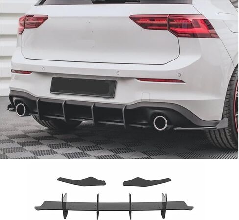 Compatible for VW Golf 8 MK8 GTI 2020-2024 Rear Bumper Diffuser Splitters Spoiler Lip Maxton Gloss Black Body Kit in Saudi Arabia