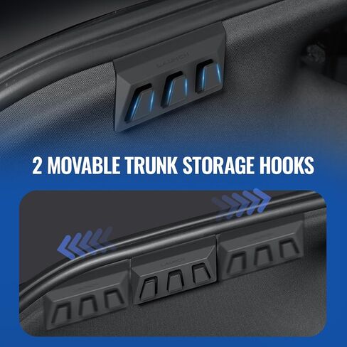 GEEDAR Tesla Model Y Juniper Trunk Organizer Set, 2 Trunk Storage Bins with TPE Lid + 2 Rear Trunk Organizer Hooks, Rear Trunk Side Storage Box for Model Y Juniper 2025 2026 Interior Accessories in Saudi Arabia