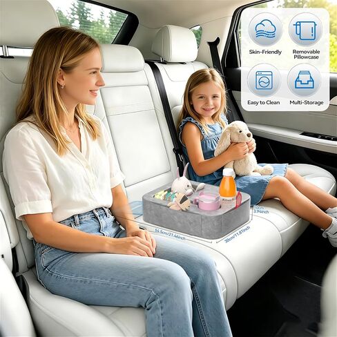 Car Cup Holder Pillow, Backseat Car & Bench Seat Cup Holder for iPad, Switch, Controllers, Remotes, Glasses, Drink Holder for Car, Couch, Bed, Desk, Camping, Automotive Cup Holders, Sofa Caddy, Gray in Saudi Arabia